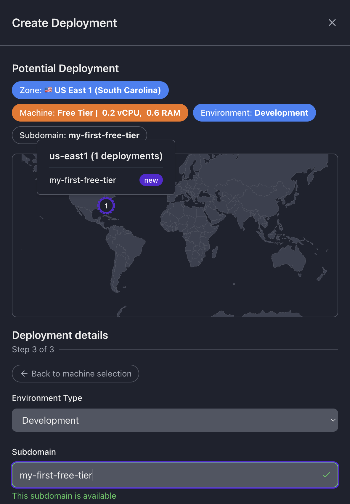 Select An Environment And Subdomain